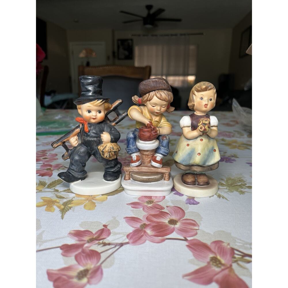 Goebel W.Germany Figurines Girl With Flowers #257, Little Potter, Chimney Sweep